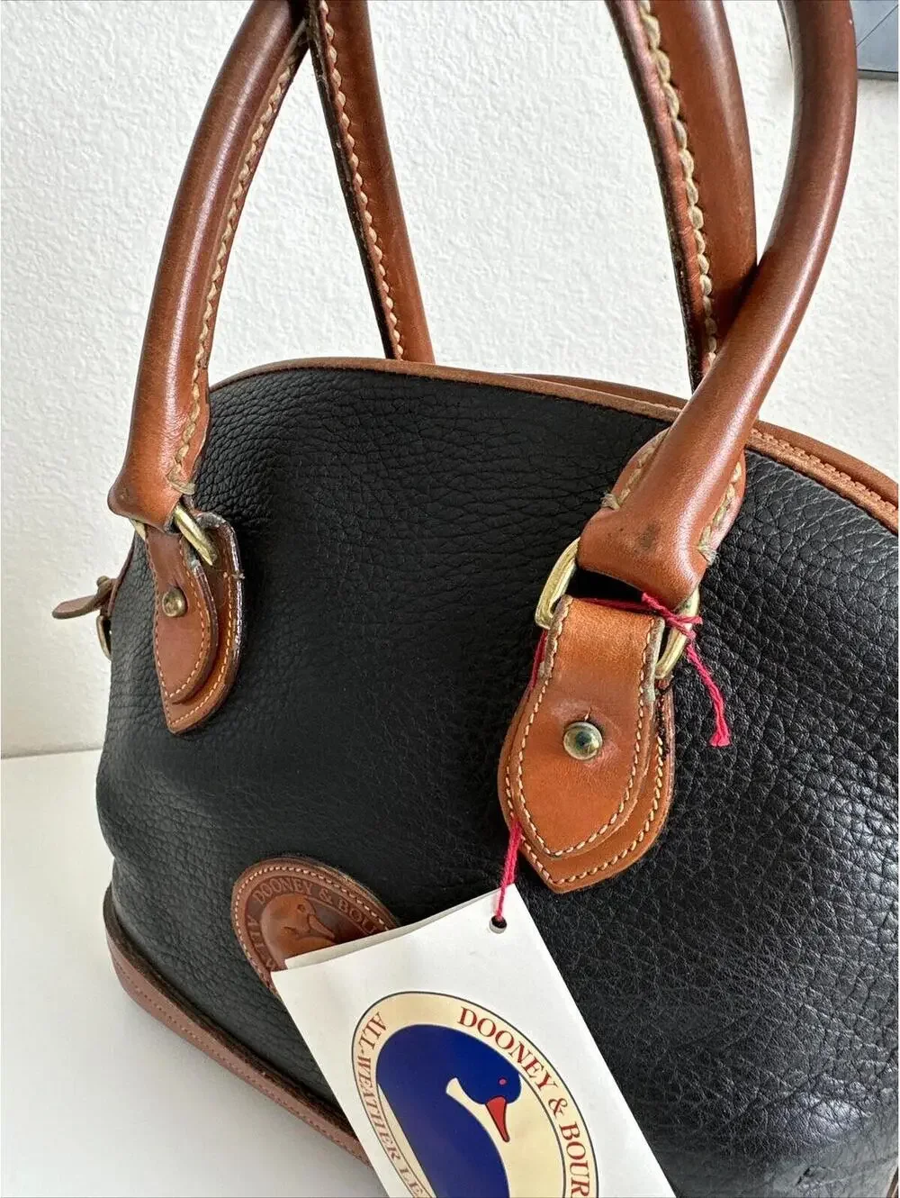 Vintage Dooney and Bourke D&B Norfolk All Weather Leather Satchel Handbag Purse - Picture 11 of 13